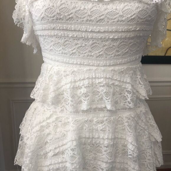 Show Me Your MuMu Tracy Ruffle Tiered Dress NWT XS - Picture 5 of 15